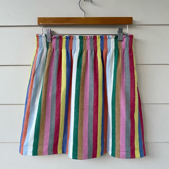 J. CREW • Linen Multicolor Striped Knit Skirt size 8 - Picture 14 of 16